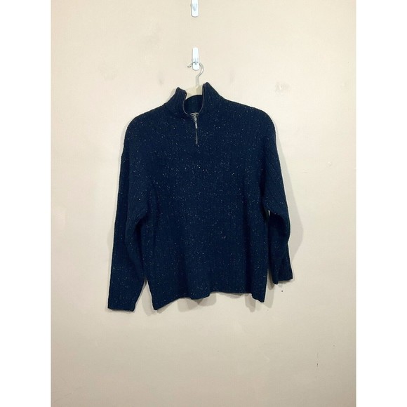 VTG American Eagle Mens Wool Blend Mock Neck 1/4 Zip Sweater XL Blue 90s Y2K - Picture 1 of 5